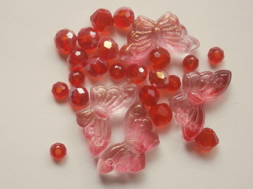 ガラスビーズ★蝶々★タイプ B★レッド系★B拍卖