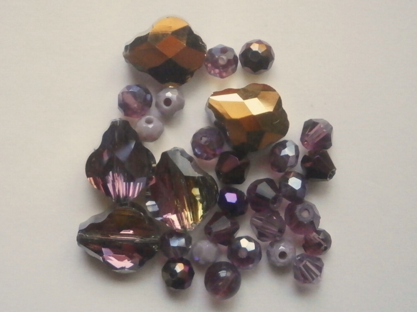 ガラスビーズ★ドロップ★パープル系★D拍卖