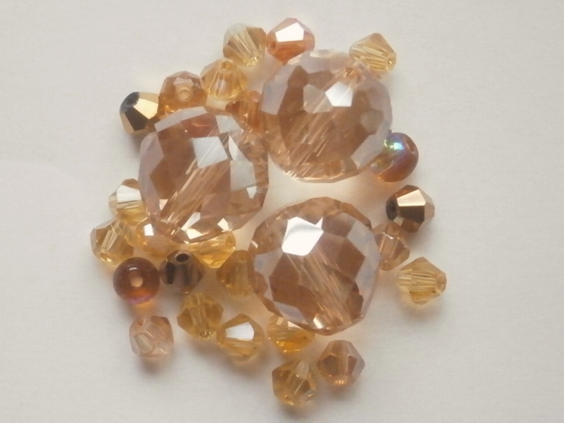 ガラスビーズ★多面カット★ブラウン系★G拍卖