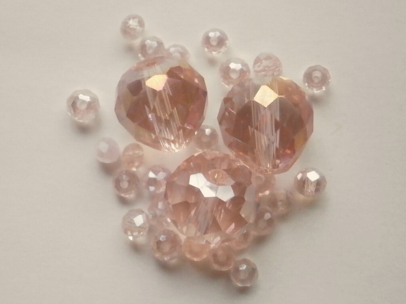 ガラスビーズ★多面カット★ピンク系★B拍卖