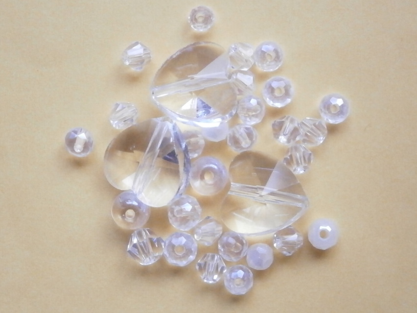 ガラスビーズ★ハート★タイプ B★クリア系★C拍卖