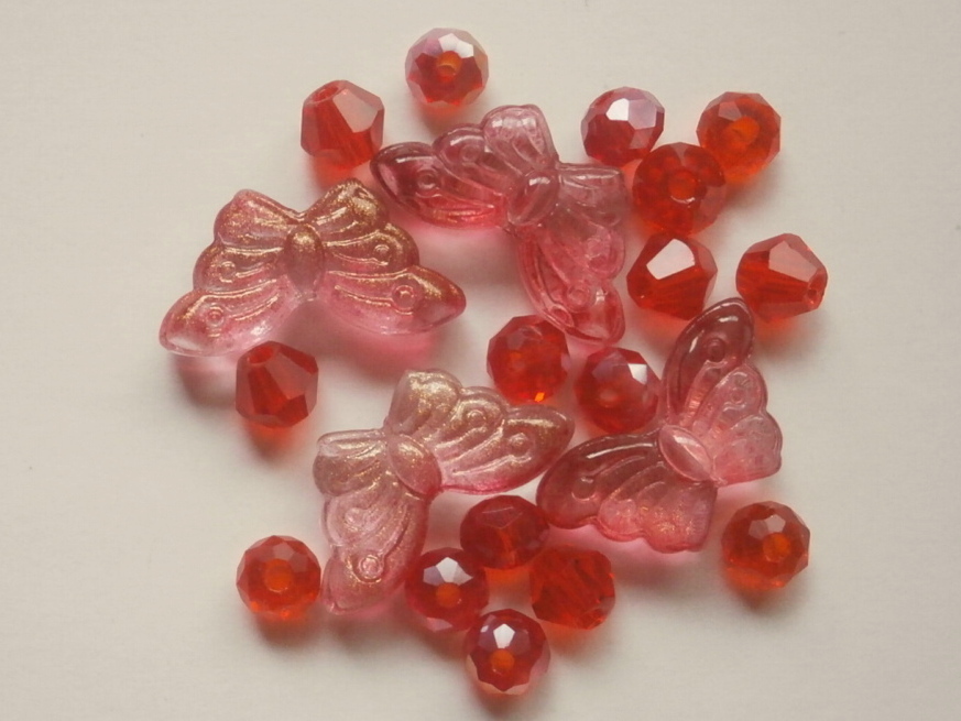 ガラスビーズ★蝶々★タイプ B★レッド系★e拍卖