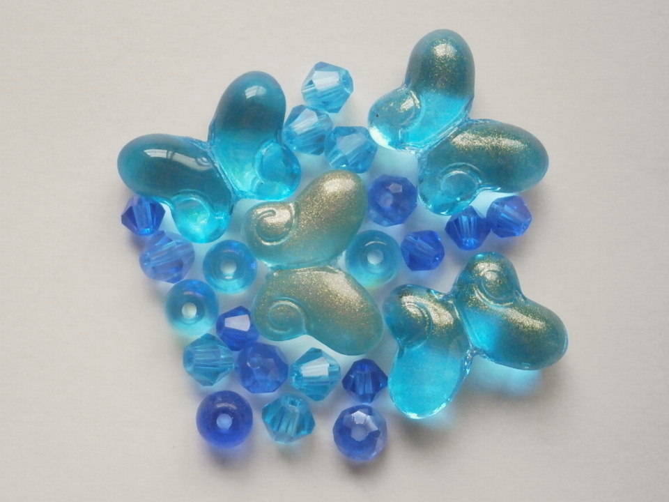ガラスビーズ★蝶々★タイプ E★ブルー系★D拍卖