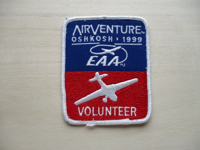 【送料無料】90s EAA AirVenture Oshkosh航空ショー1999年VOLUNTEERエアベンチャー オシュコシュ ワッペン/アクロバット飛行PATCHパッチ H1拍卖