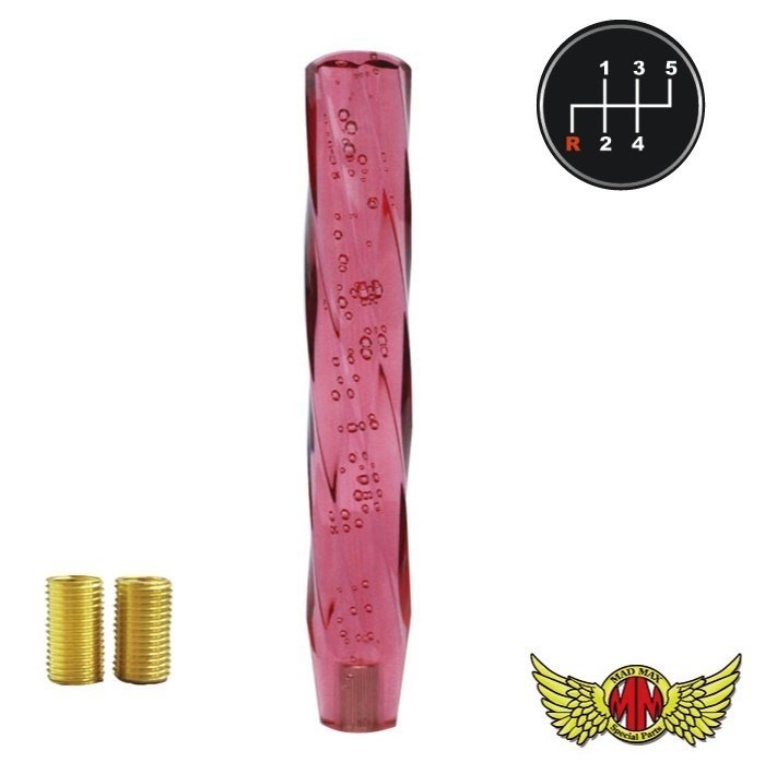 MADMAX トラック用品 ツイスト シフトノブ 泡 300mm レッド ふそう ブルーテックキャンター 用/変換アダプター付【送料800円】拍卖