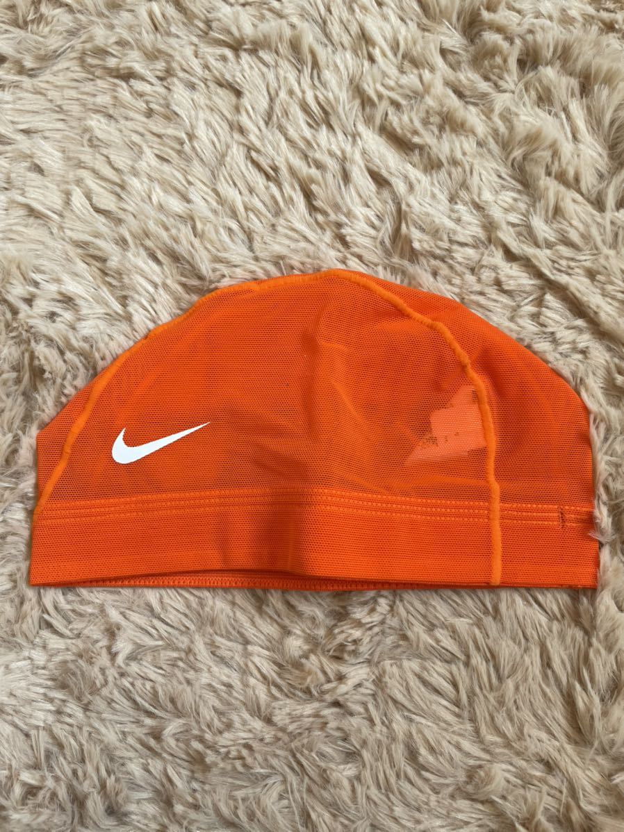 NIKE ナイキ スイムメッシュキャップ Mオレンジ拍卖