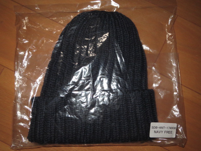 送料無料発送 特価即決 salle de bal 定番 2x2 ニット帽 ニットキャップ ネイビー 濃紺 フリーサイズ 新品未使用 拍卖