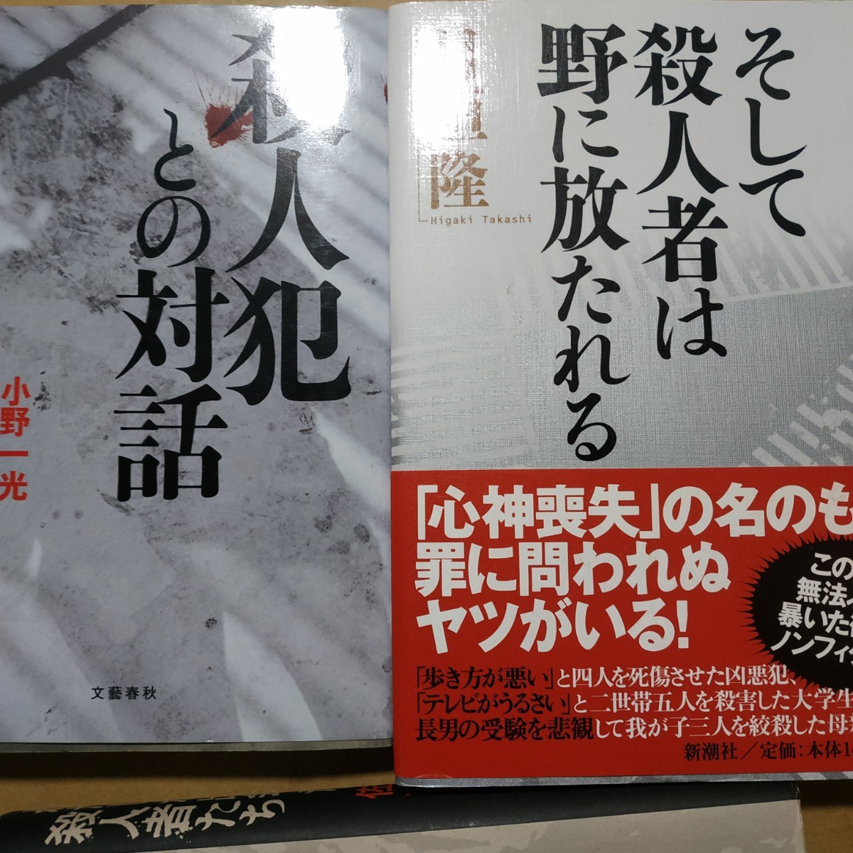 殺人者達2冊 殺人者との対話/小野一光 そして殺人者は野に放たれる/日垣隆 送料210円 検索→数冊格安 面白本棚拍卖