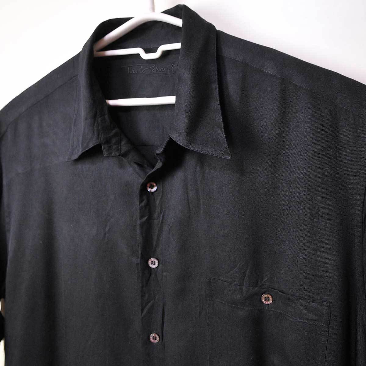 古着●トリリチャード 半袖シャツ シンプルブラック XL xwp拍卖