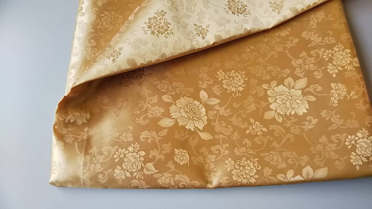 韓国布(チマチョゴリ)ハギレ タン 黄土色 P SILK100% まとめて決済&配送可拍卖