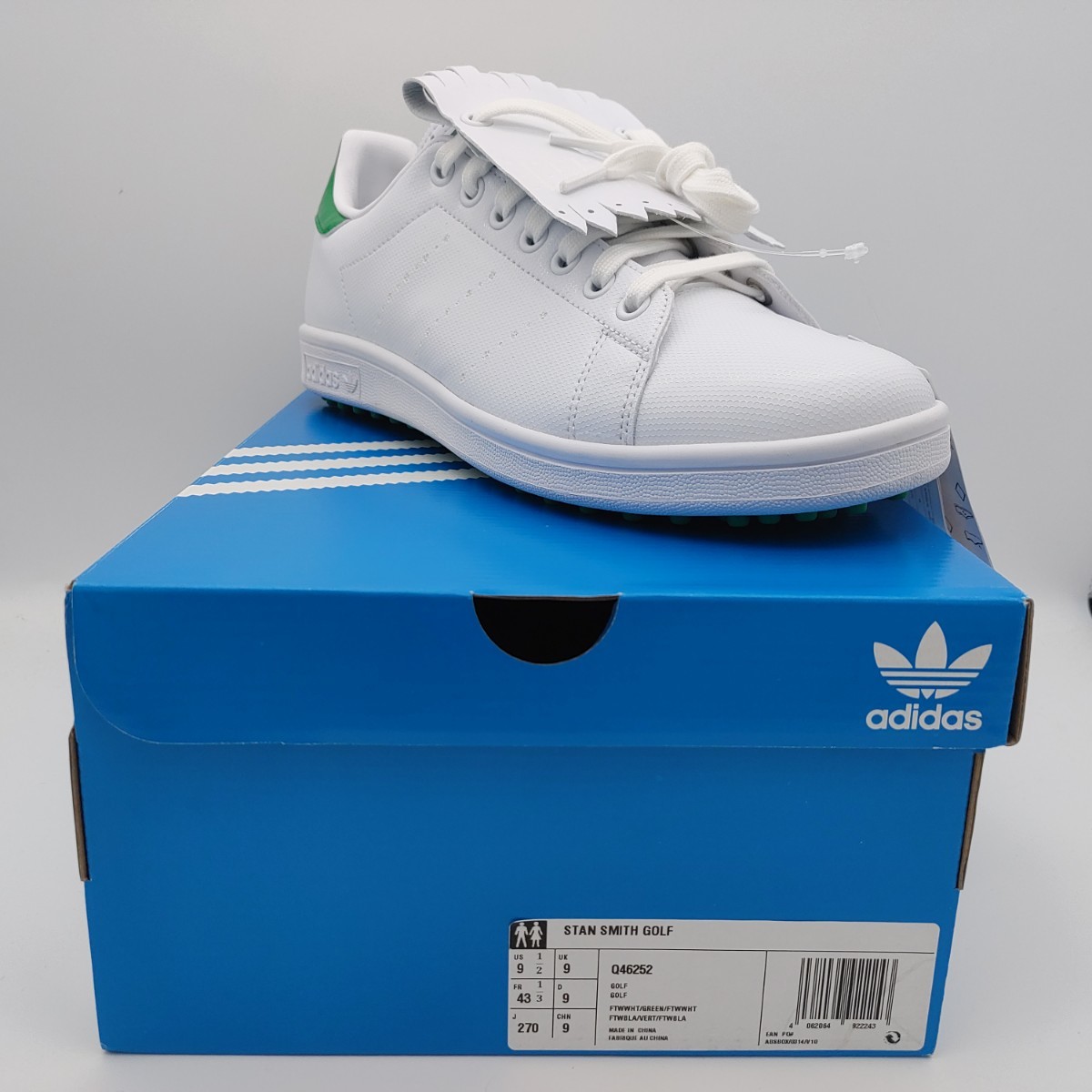 【意大利屋】アディダス adidas Golf ゴルフ スタンスミス シューズ 靴 キルティタン Stan Smith Golf Shoe 白/緑 Q46252拍卖