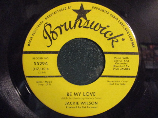 Jackie Wilson : Be My Love / I Believe 7'' / 45s (( 60's R&B バラード ))(( 落札5点で送料当方負担拍卖