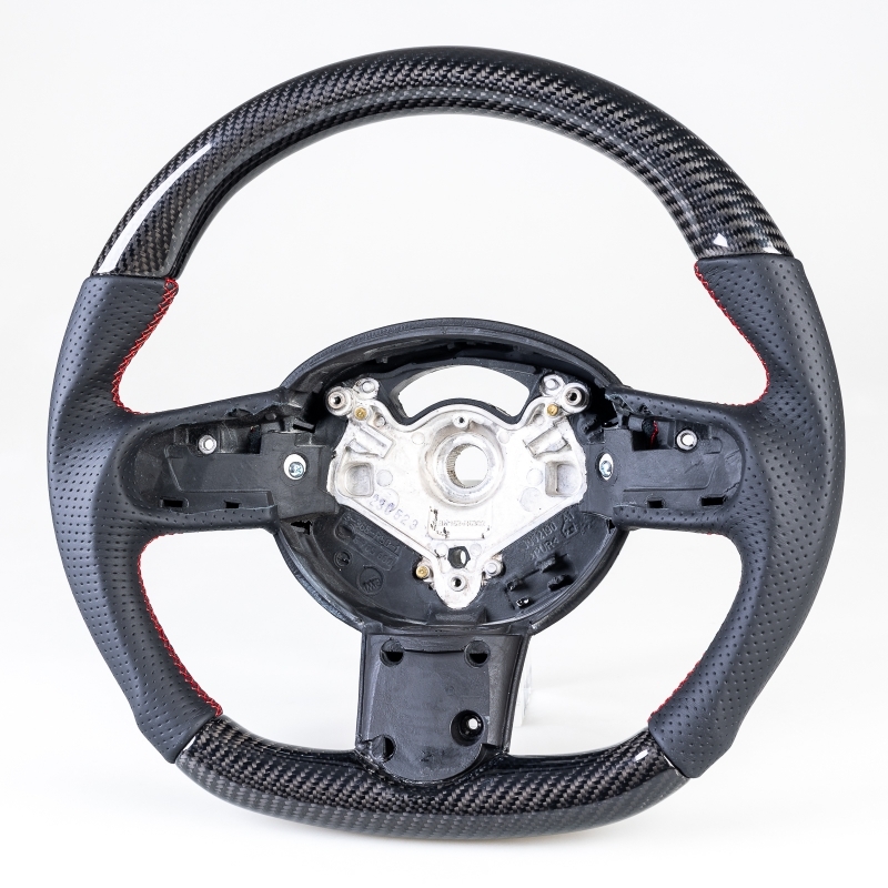 ミニ用 R50 R52 R53 2002-2008 D型 3本スポーク ステアリング ホイール ハンドル カーボンX本革パンチングレザー拍卖