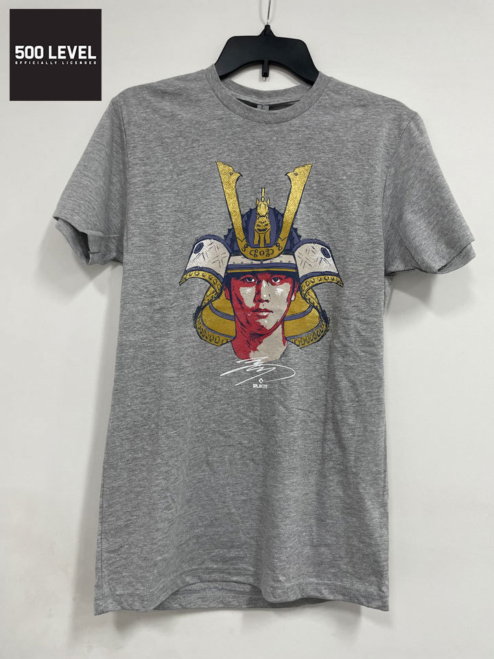 【日本未発売 】大谷翔平選手 サムライ Tシャツ 半袖 ユニセックス メジャーリーガー サイズM グレー★送料無料★ 5lshohei-samurai-m拍卖