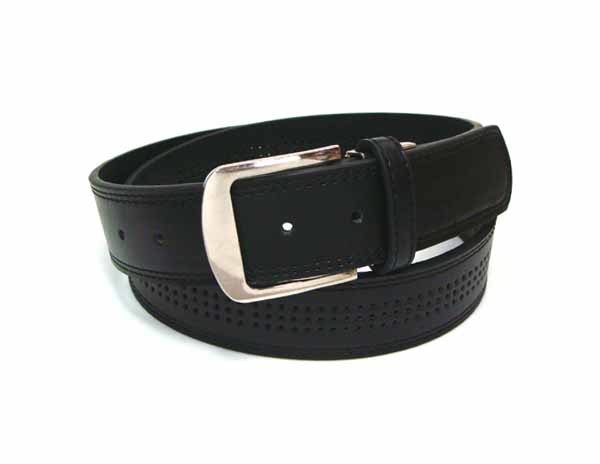 牛革使用 パンチング レザー ベルト ブラック 38mm幅 男女兼用 フリーサイズ 跳ね上げバックル ◆ 新品未使用品 ◆ アウトレット ◆拍卖