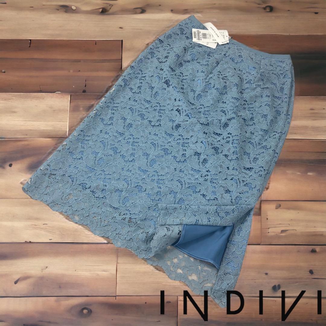 未使用 タグ付き☆INDIVI インディヴィ ジャカードレース タイトスカート拍卖