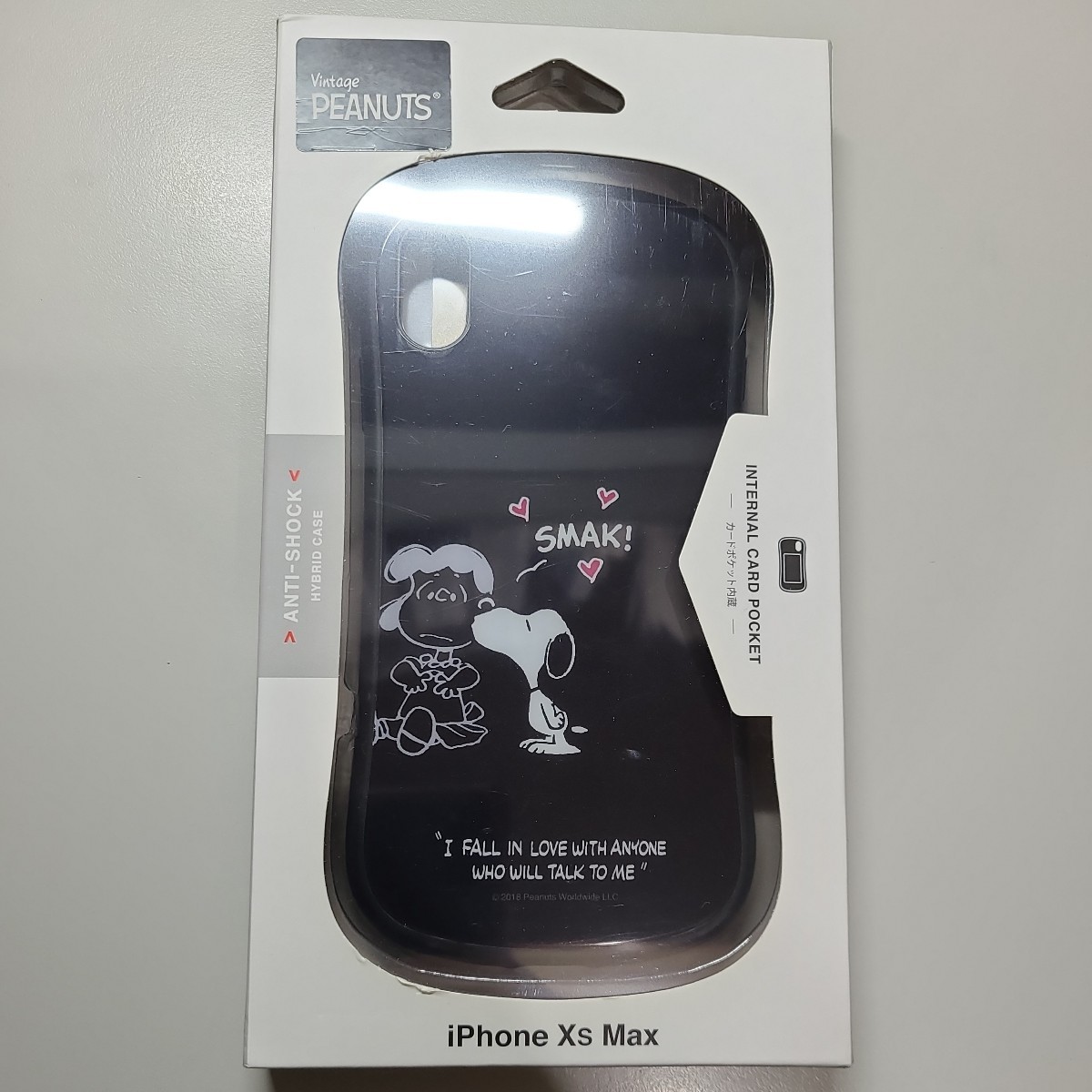 ピーナッツ スヌーピー iPhoneXs Max用 ハイブリッドガラスケース 箱付 中古美品拍卖