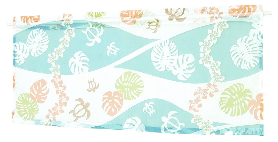 オパールカフェカーテン105x45cm モアナホヌ シーグリーン872-1756-tomo<カーテン 窓 小窓 出窓 トイレカーテン ブルー グリーン>拍卖