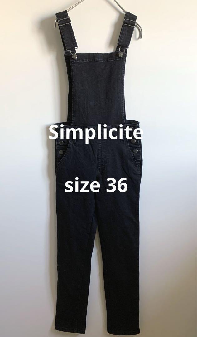 古着★Simplicite 黒デニムオールインワン ベイクルーズ拍卖