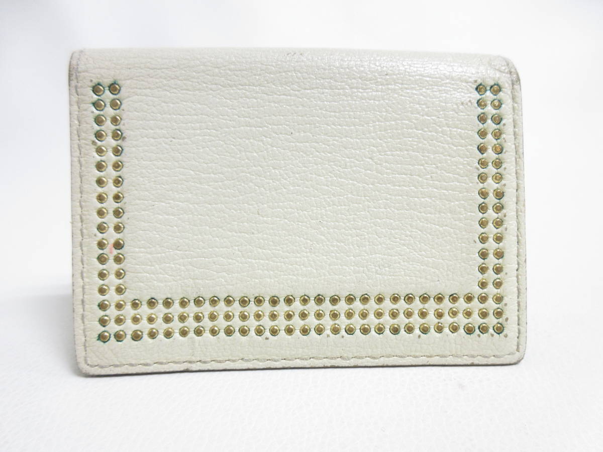 11274◆【SALE】L'arcobaleno ラルコバレーノ カードケース/名刺入れ ホワイト系×ネイビー MADE IN ITALY 中古 USED拍卖