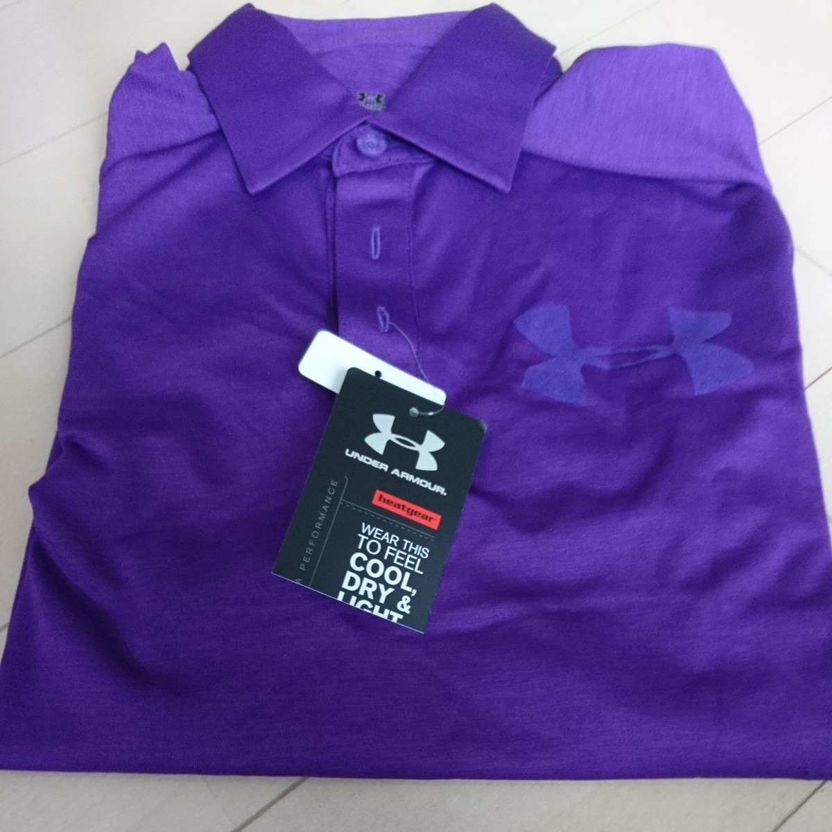 新品SMサイズ UNDER ARMOUR (アンダーアーマー) ゴルフ 半袖ポロ UAグレインポケットポロ メンズ MGF8620 カラーGLP拍卖