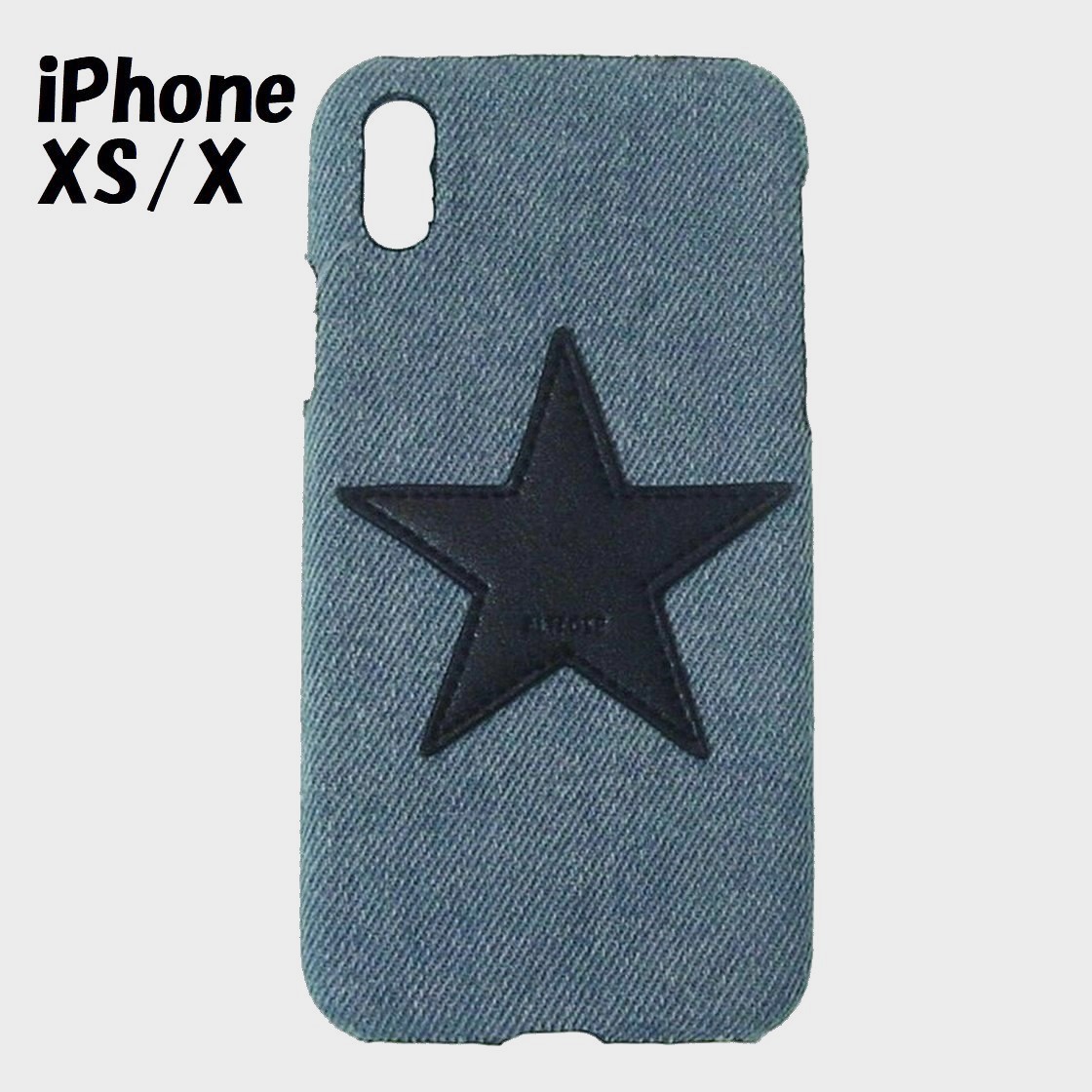 iPhone XS/X:ローンスター デニム 背面ジャケット ハード ケース◆ブルー拍卖
