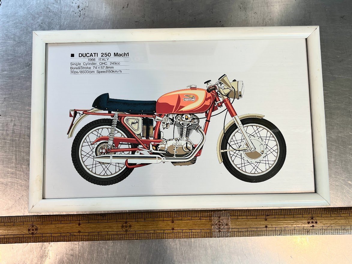 超激レア ducati 250 mach1 ドカティ ドゥカティ マッハ1 額縁 アルミプレート フレーム ドカッチ拍卖