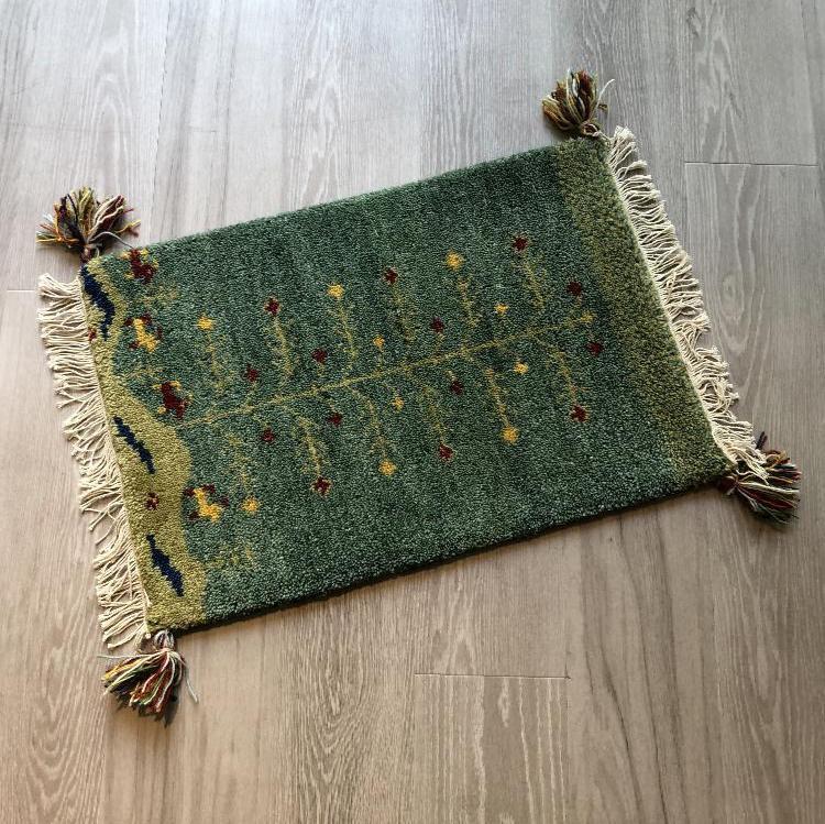 高級手結び絨毯 GABBEH ギャッベ 40×60cm ウール 玄関マット おしゃれ カーペット 絨毯 ハンドノット ギャベ ラグ 段通 キリム 50拍卖
