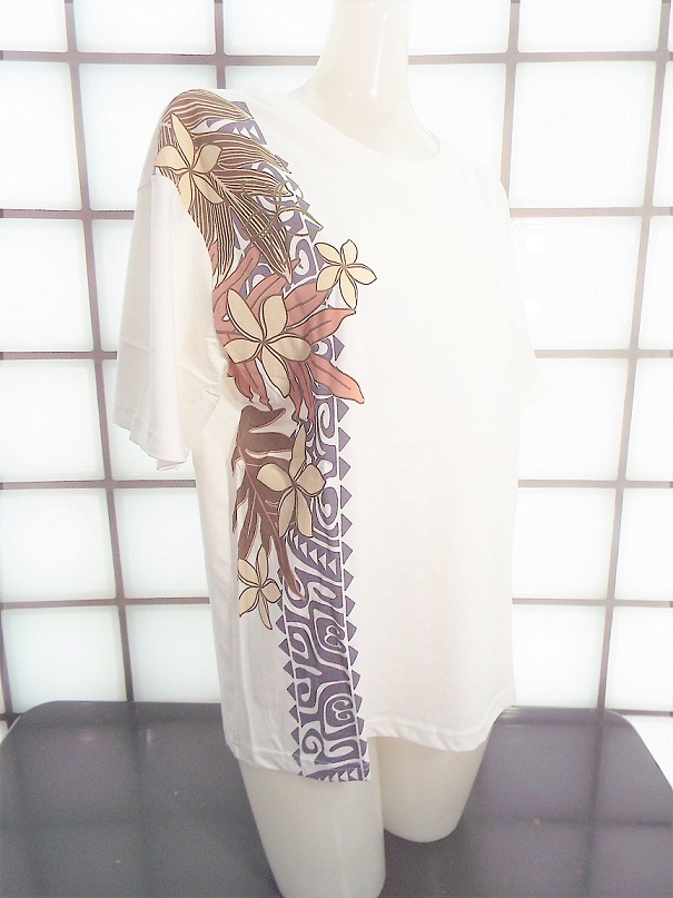 ティモシー プルメリアと椰子 ホワイト LLサイズ 天竺 綿100% 半袖Tシャツ 新品 Timothy拍卖