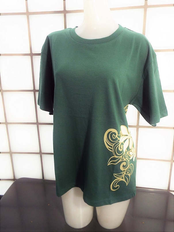 ティモシー プルメリア グリーン Lサイズ 天竺 綿100% 半袖Tシャツ 新品 Timothy拍卖
