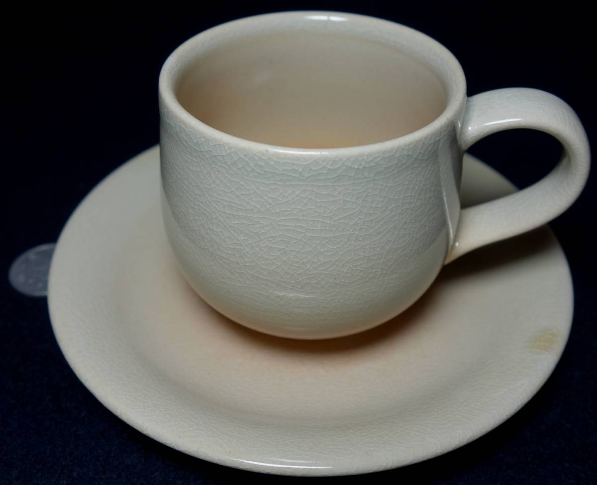 昭和期 ロマンス 倣宋朝期陶磁 コーヒーカップ&ソーサー 陶磁器研究拍卖