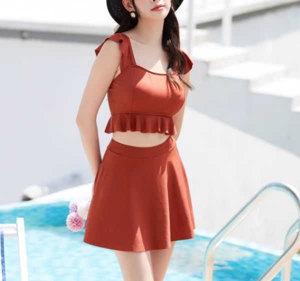 ★★★大反響の予感! レディース 水着 セパレート フレアストラップ ミニスカート d38拍卖