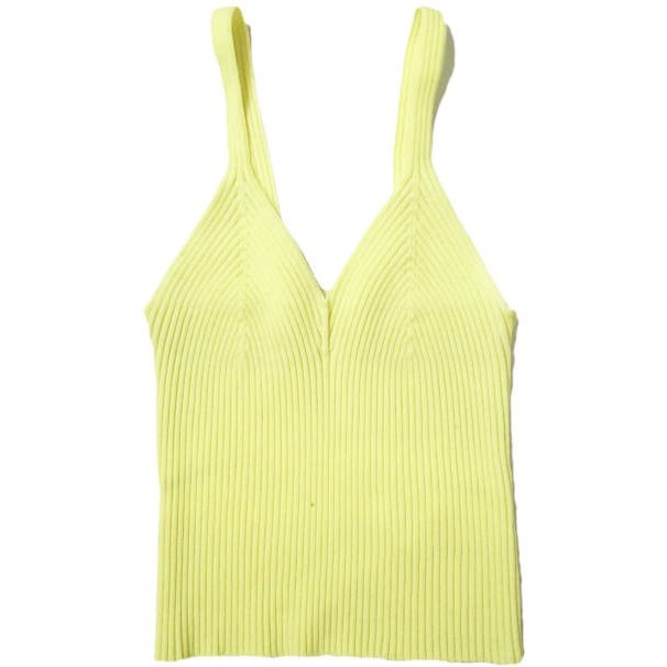 TESEI テセイ イタリア製 リブニットトップス T0306 タンクトップ 61-05-0177-986 Free イエロー キャミソール トップス g10760拍卖
