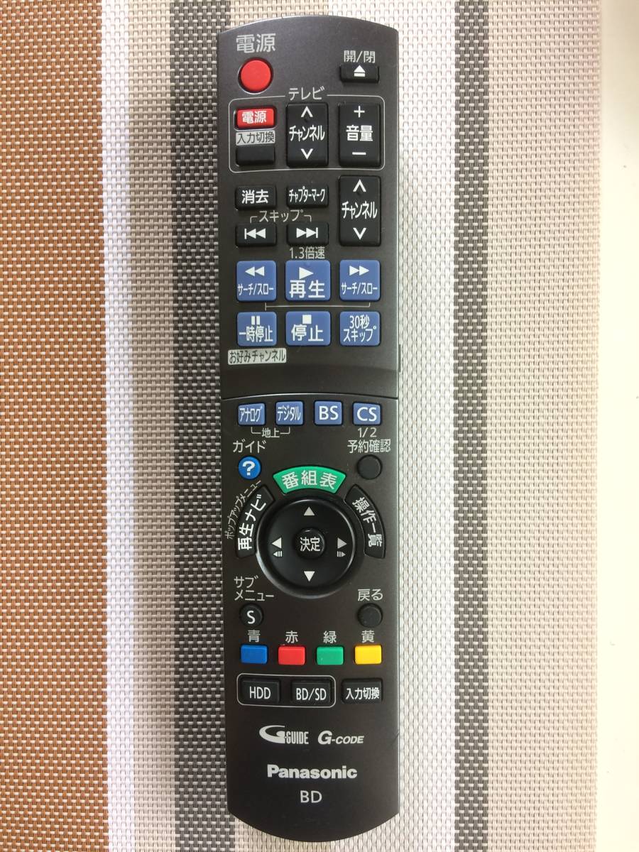 良品★送料無料★Panasonic★パナソニック★純正★BDレコーダー 用リモコン★N2QAYB000188★中古★動作品★返金保証あり拍卖