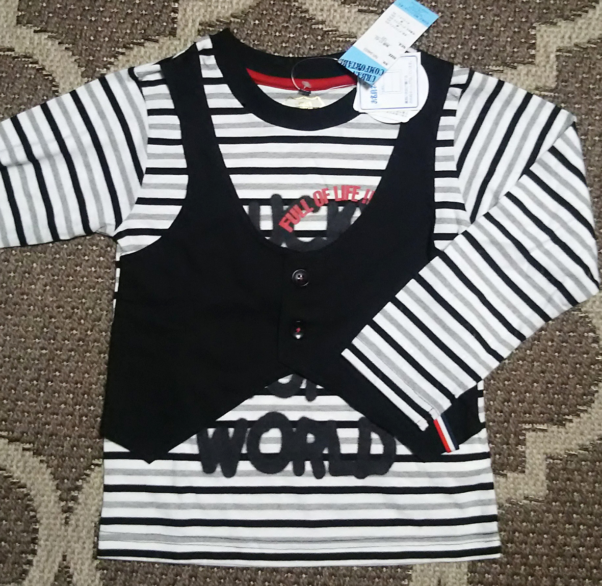 (^-^)URBAN COMFORTABLEベスト付き長袖トップス♪120拍卖