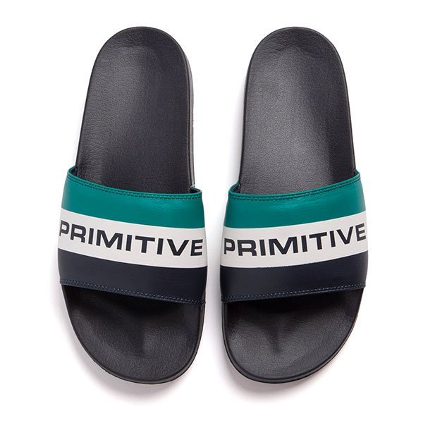 PRIMITIVE SKATEBOARDING (プリミティブ) サンダル スリッパ Levels Slides Teal テール/ネイビー (27cm) スケボー SKATE SK8拍卖