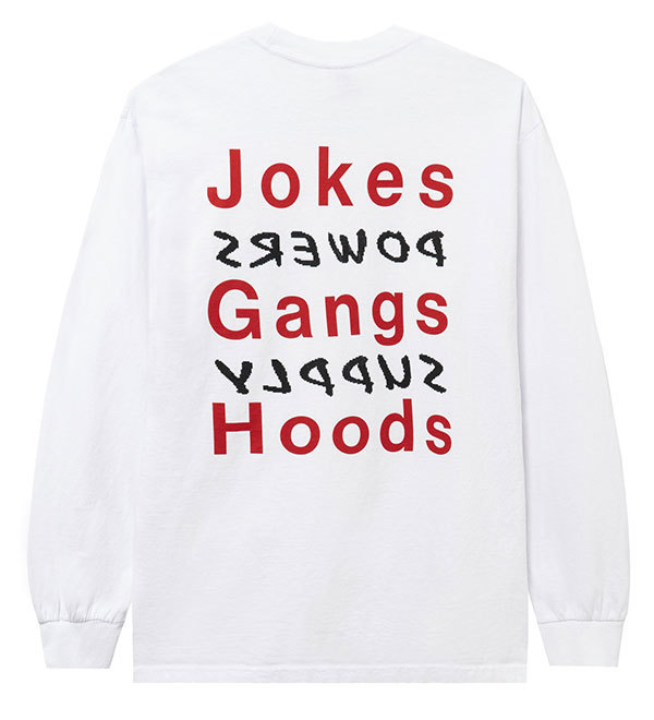 Powers Supply (パワーズ) ロンT ロングTシャツ 長袖 JOKES GANGS HOODS LS TEE WHITE ホワイト (L)拍卖