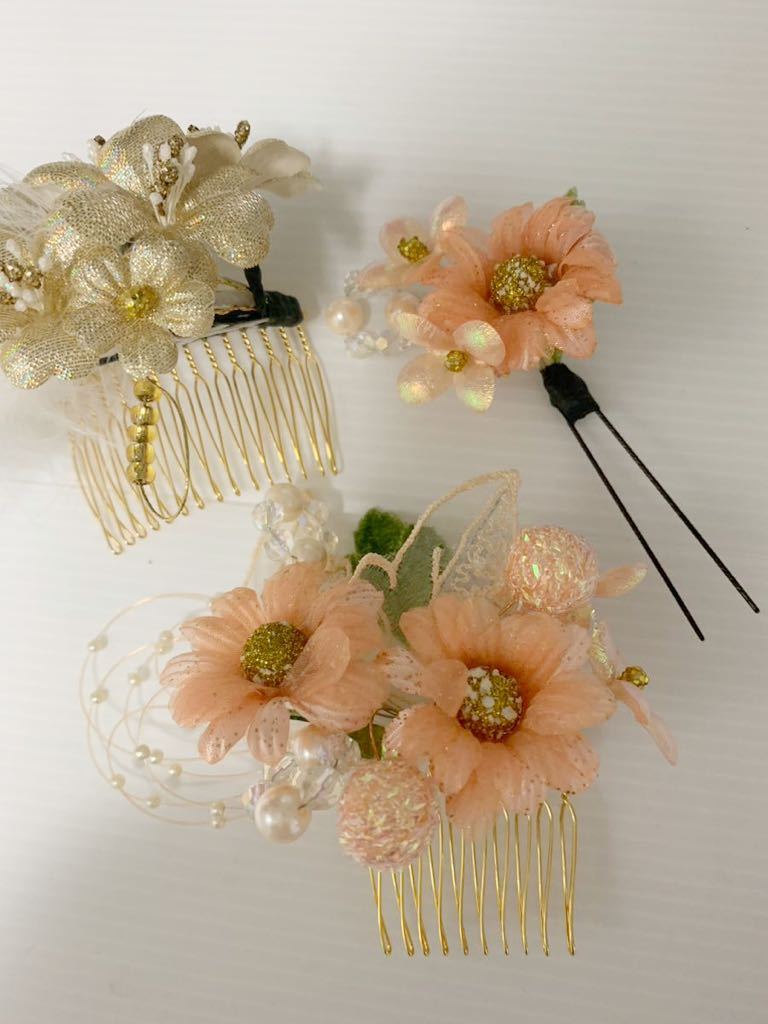 未使用 可愛い♪ヘア飾り ヘアピン 3点セット 髪飾り拍卖