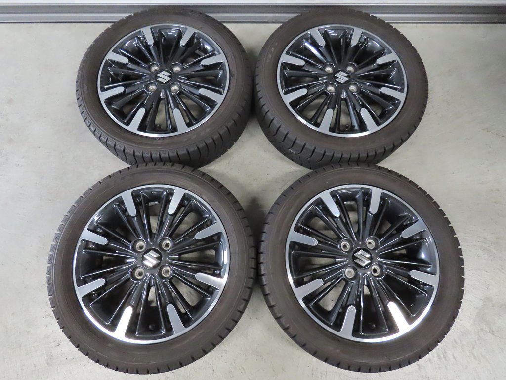 スズキ スペーシア 165/55R15 MK53 カスタム ダンロップ WM03 ウインターマックス 4.5J +45 PCD100 4穴 超バリ溝スタッドレス拍卖