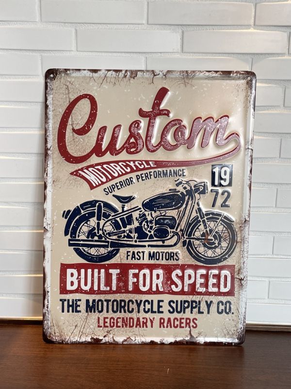 ブリキ 看板 アイアン アンティーク エンボスプレート バイク ビンテージ ガレージ 店舗 壁飾り アメリカン雑貨 プレート インテリア拍卖
