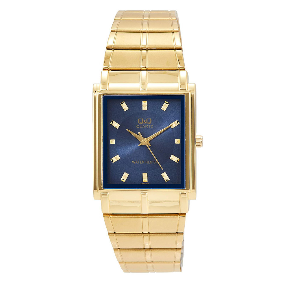 シチズン 腕時計 日本製ムーブメント アナログ 防水 フリーアジャスト メタルバンド メンズ/紳士 ゴールド/ブルー QB78-002/9021拍卖