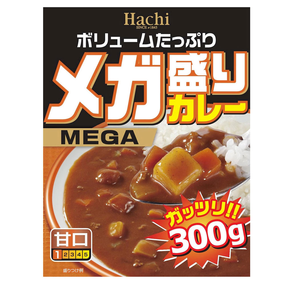 レトルトカレー メガ盛り 甘口 ハチ食品 ガッツリ!!300g/2597x10食セット/卸/送料無料拍卖