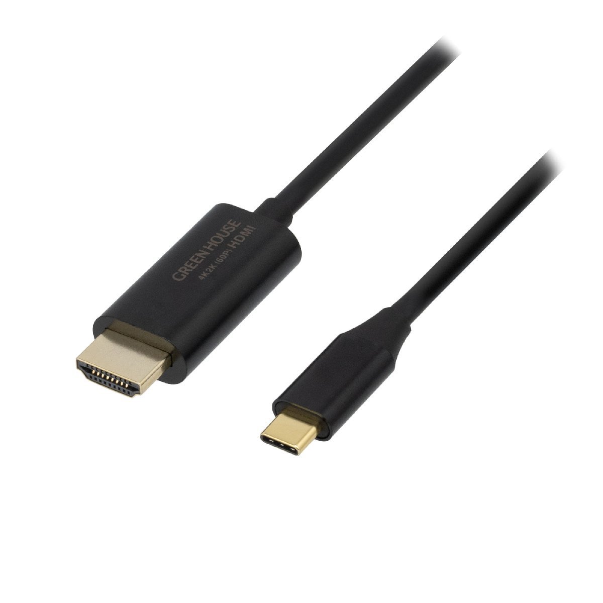 USB Type-C-HDMIミラーリングケーブル TypeC-HDM 3m グリーンハウス GH-HALTB3-BK/3664x1本/送料無料メール便 箱畳む拍卖