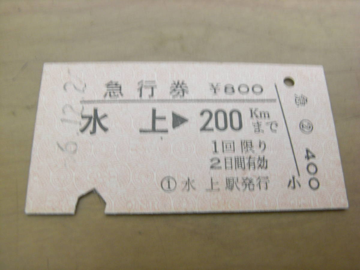 急行券 水上→200kmまで 昭和56年12月26日 水上駅発行拍卖