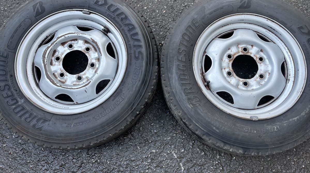 175/80R15 5.5K 6穴 日産 日産キャラバン BS R205 2022年製 イボ付き 2本セット拍卖