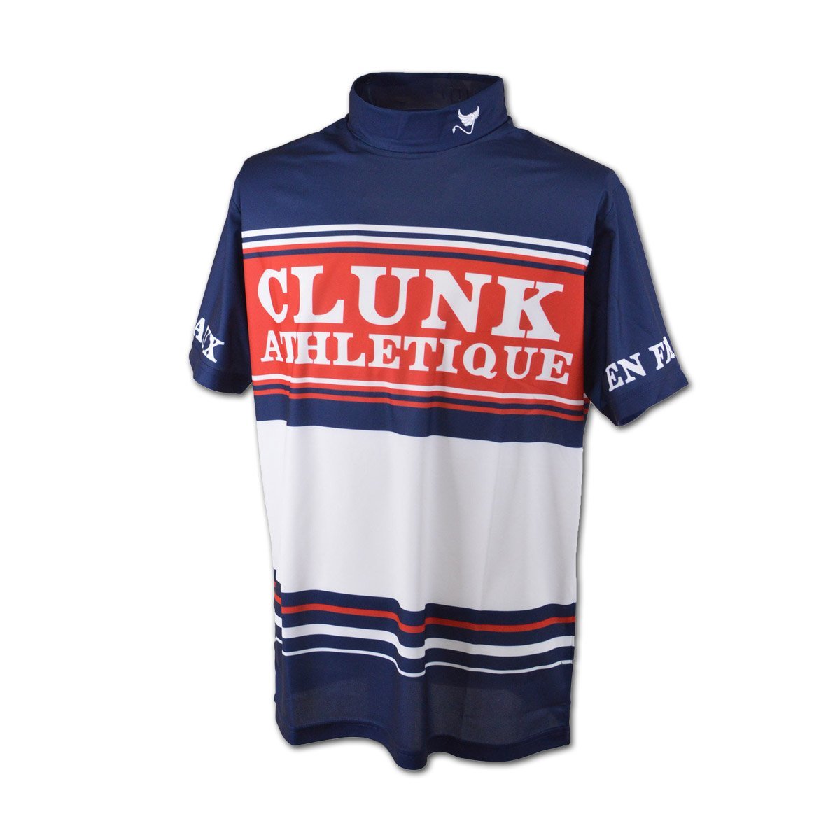 30%OFF【クランク】メンズ 半袖ハイネックシャツ M 白×紺×赤 CL5PTG56 WHT CLUNK ゴルフ おしゃれ かっこいい @拍卖