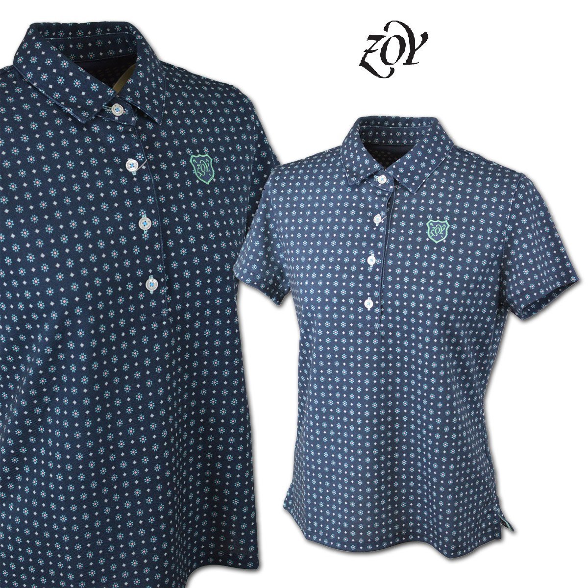 30%OFF★ZOYゾーイ★レディース 半袖ポロシャツ 40(L) 11号 紺 071632020-84 ゴルフ カジュアル おしゃれ 上質素材 @拍卖