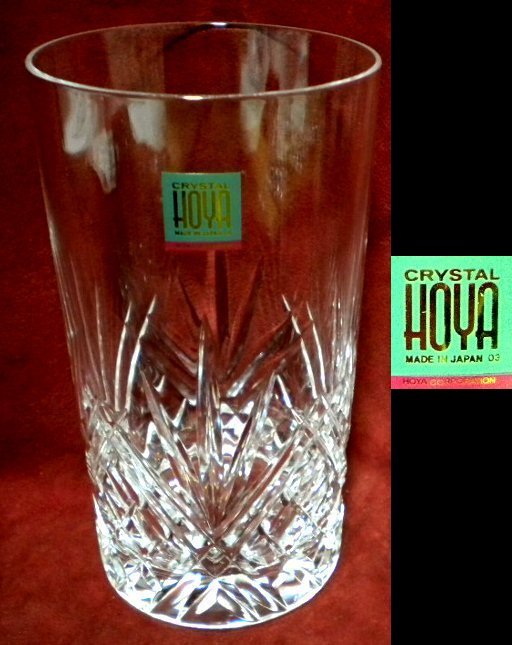 売切 HOYA クリスタル カット グラス 容量大280cc 1客 纏購入特典有 F/F、寸法φ上66/下58×H120mm、重量240g、口元厚1.5mm、底厚13mm拍卖
