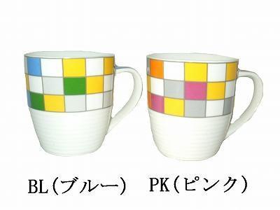 美濃焼ドリームチェック マグカップ ブルー 10個 84728 DB-09-04拍卖