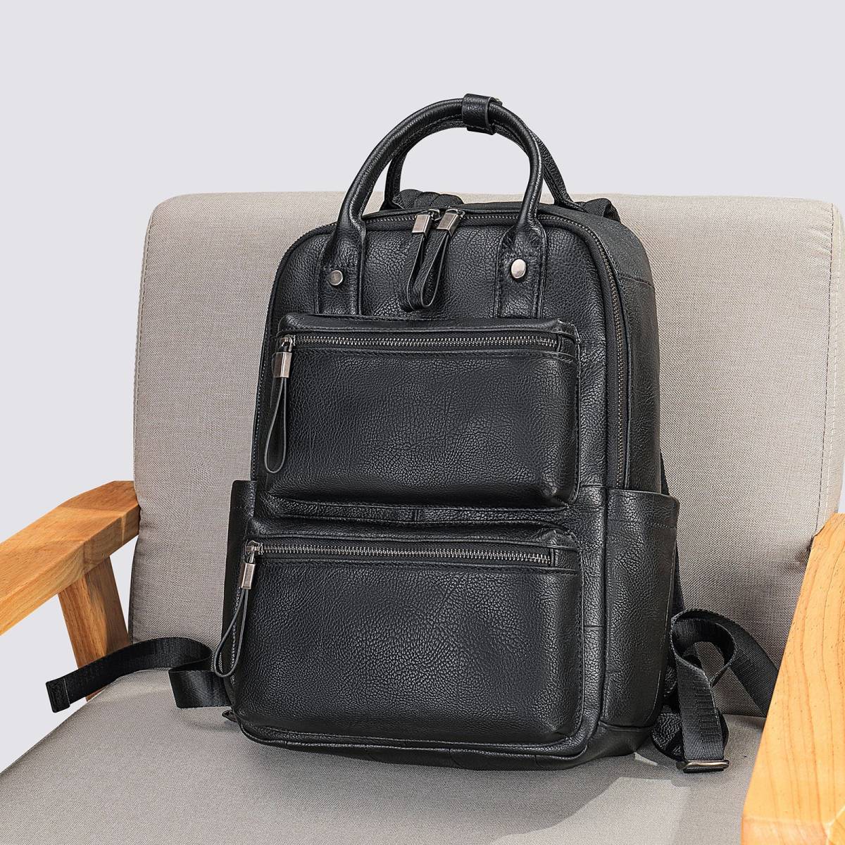 メンズバング 牛革 バックパック リュックサック 大容量 PC対応 通勤鞄 通学バッグ ビジネス 旅行リュック カジュアル兼用拍卖